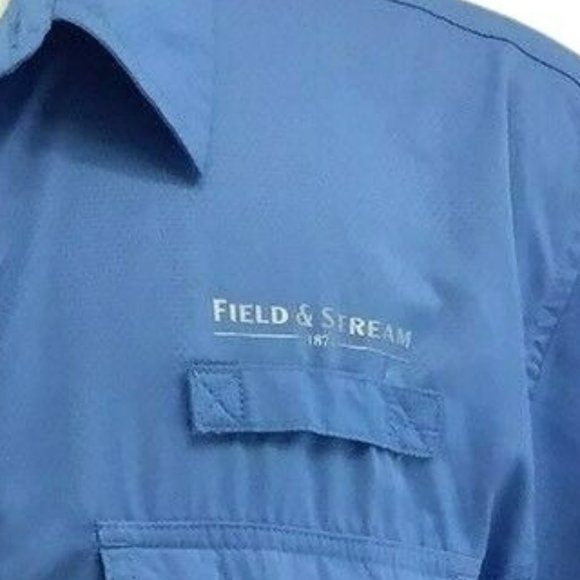 Field Stream Fishing Shirt Mens M Blue UPF 50 S/S SmartCool Rodkeeper - Picture 3 of 9